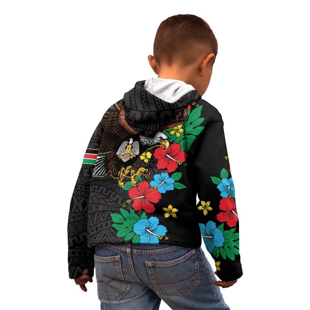 South Sudan Kid Hoodie Hibiscus Floral African Pattern - Wonder Print Shop