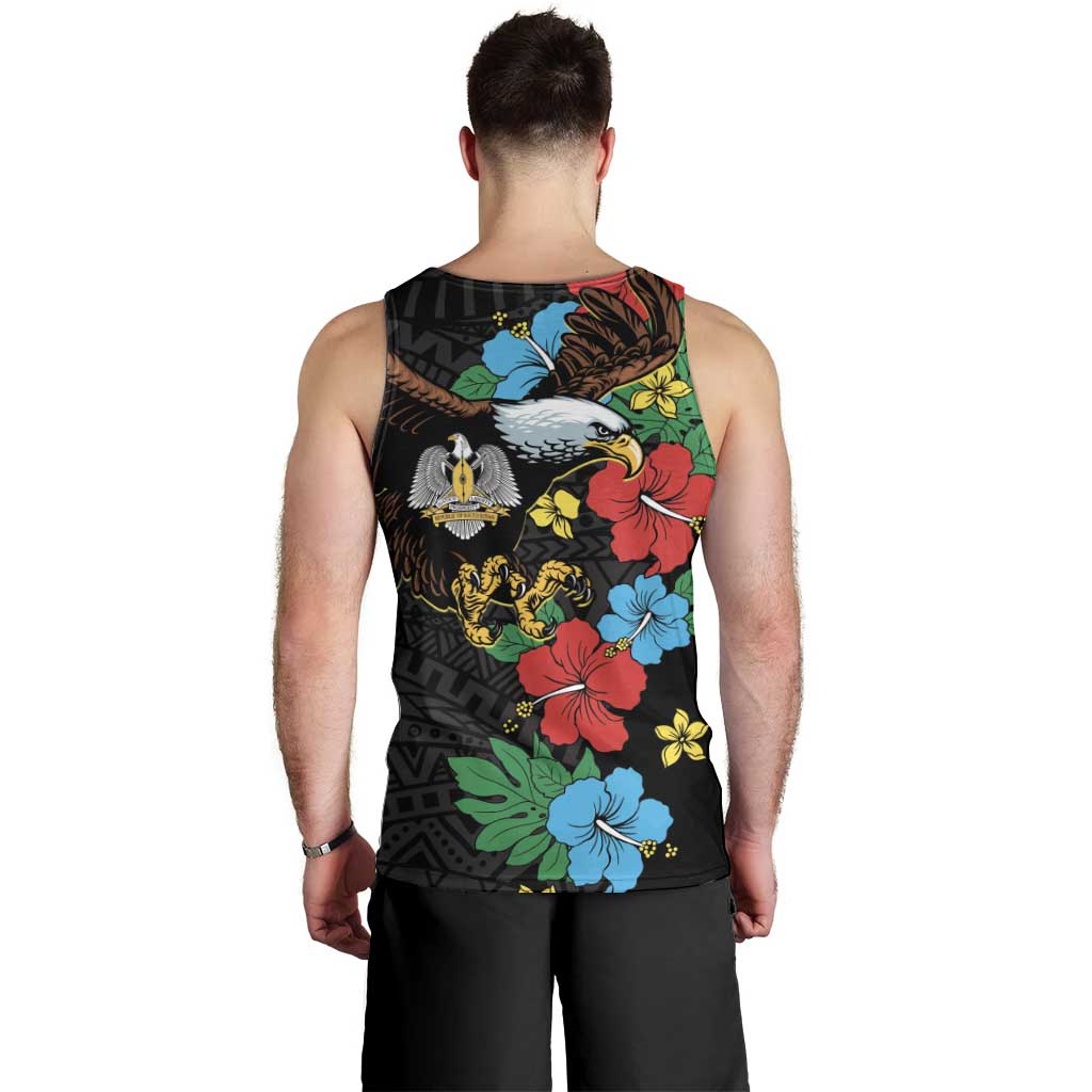 South Sudan Men Tank Top Hibiscus Floral African Pattern - Wonder Print Shop