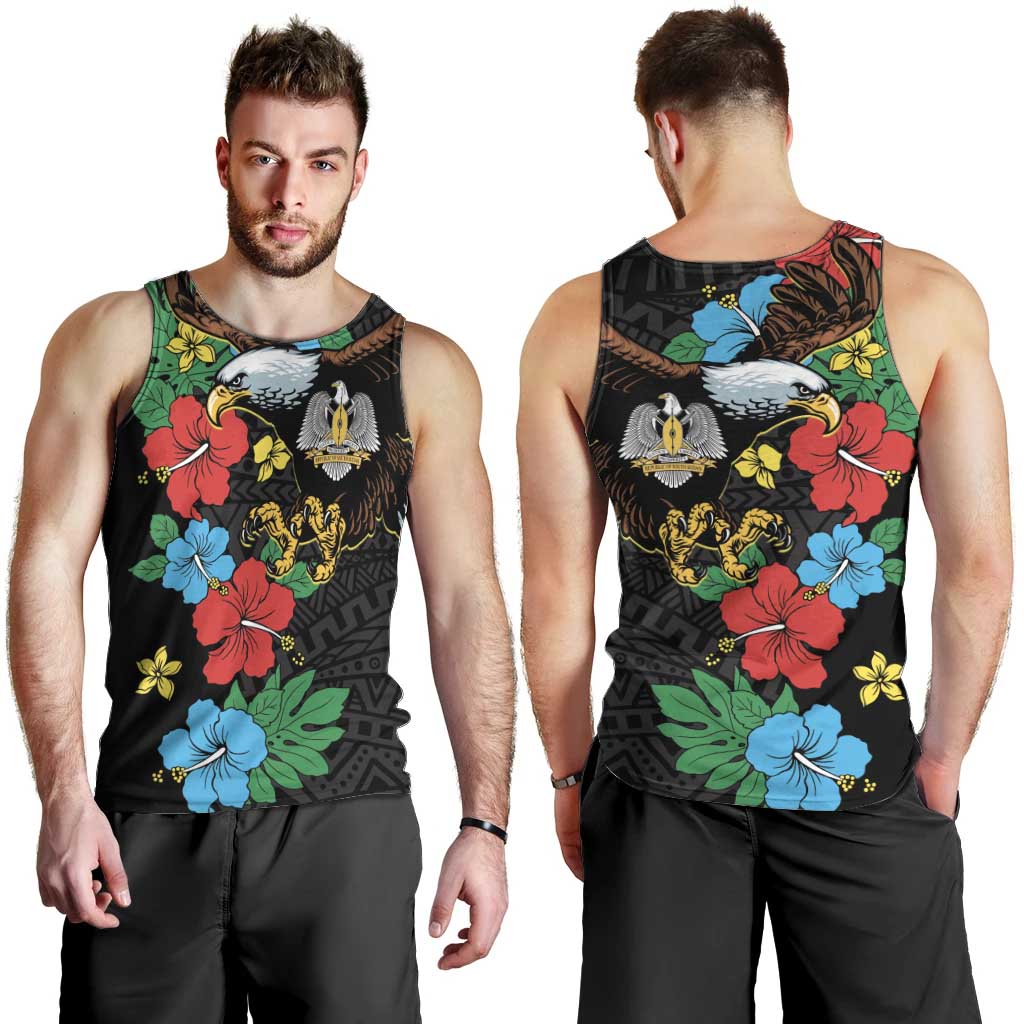 South Sudan Men Tank Top Hibiscus Floral African Pattern - Wonder Print Shop