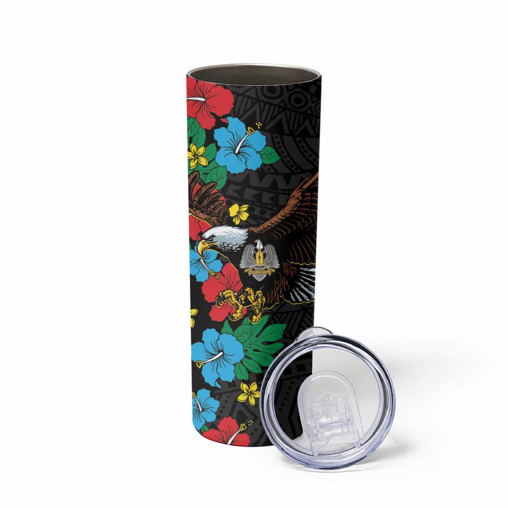 South Sudan Skinny Tumbler Hibiscus Floral African Pattern - Wonder Print Shop