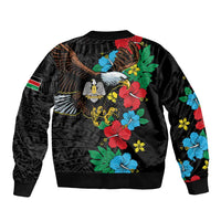 South Sudan Sleeve Zip Bomber Jacket Hibiscus Floral African Pattern - Wonder Print Shop