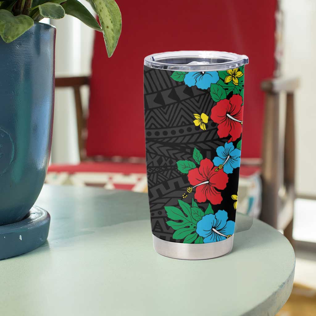 South Sudan Tumbler Cup Hibiscus Floral African Pattern - Wonder Print Shop