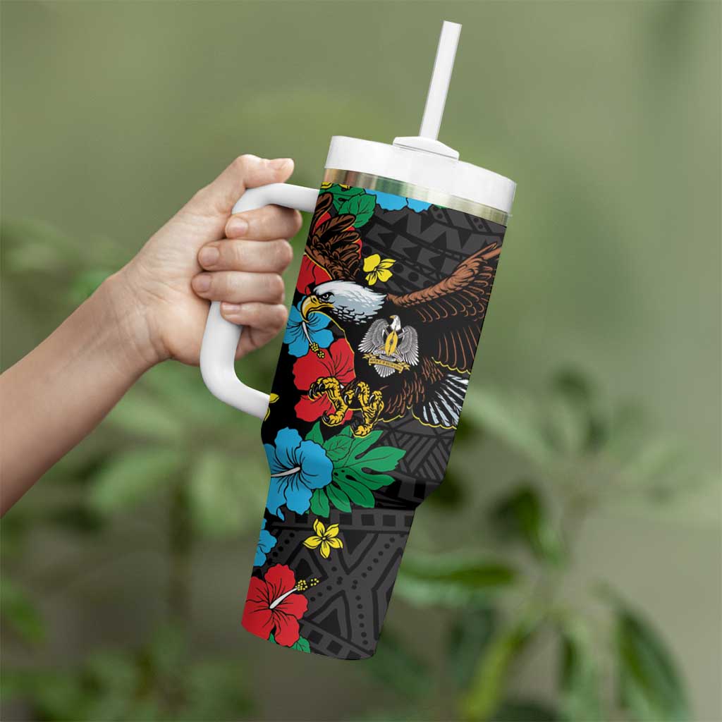South Sudan Tumbler With Handle Hibiscus Floral African Pattern - Wonder Print Shop