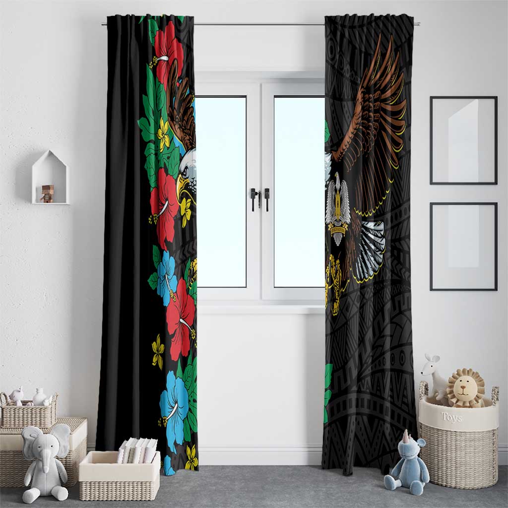 South Sudan Window Curtain Hibiscus Floral African Pattern - Wonder Print Shop
