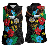South Sudan Women Sleeveless Polo Shirt Hibiscus Floral African Pattern - Wonder Print Shop