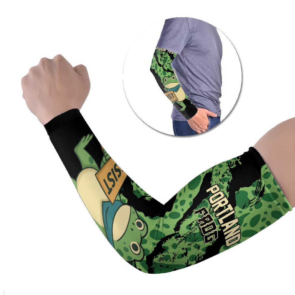 Personalized Portland Frog Resist Arm Sleeves Frogs Against Fascism - Wonder Print Shop