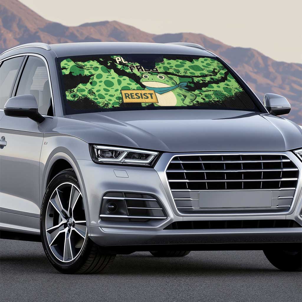 Portland Frog Resist Auto Sun Shade Frogs Against Fascism - Wonder Print Shop