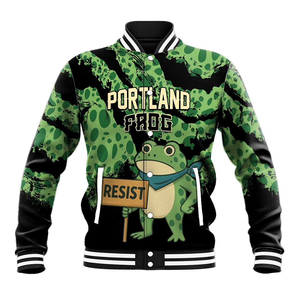 Personalized Portland Frog Resist Baseball Jacket Frogs Against Fascism - Wonder Print Shop