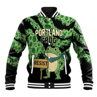 Personalized Portland Frog Resist Baseball Jacket Frogs Against Fascism - Wonder Print Shop