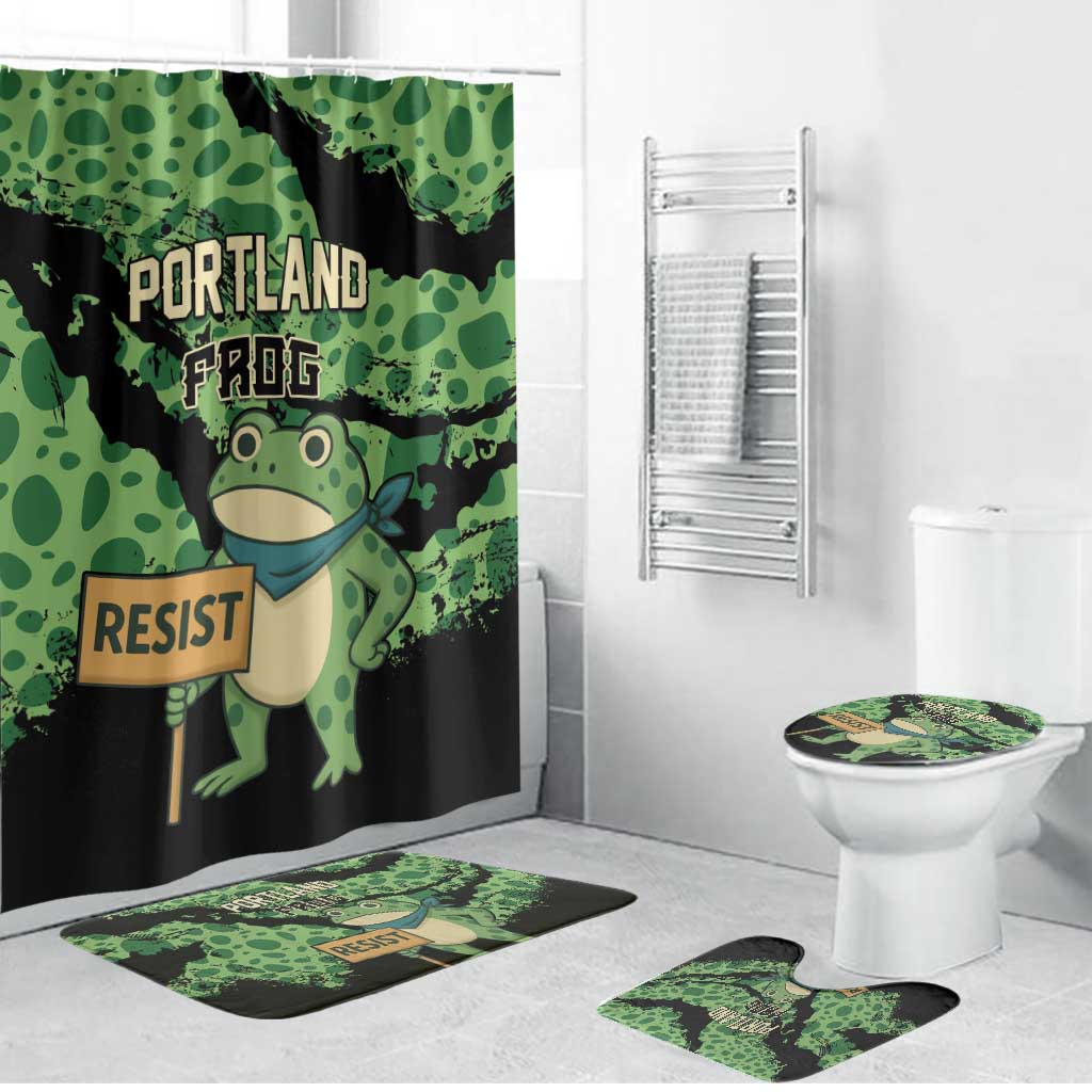 Portland Frog Resist Bathroom Set Frogs Against Fascism - Wonder Print Shop