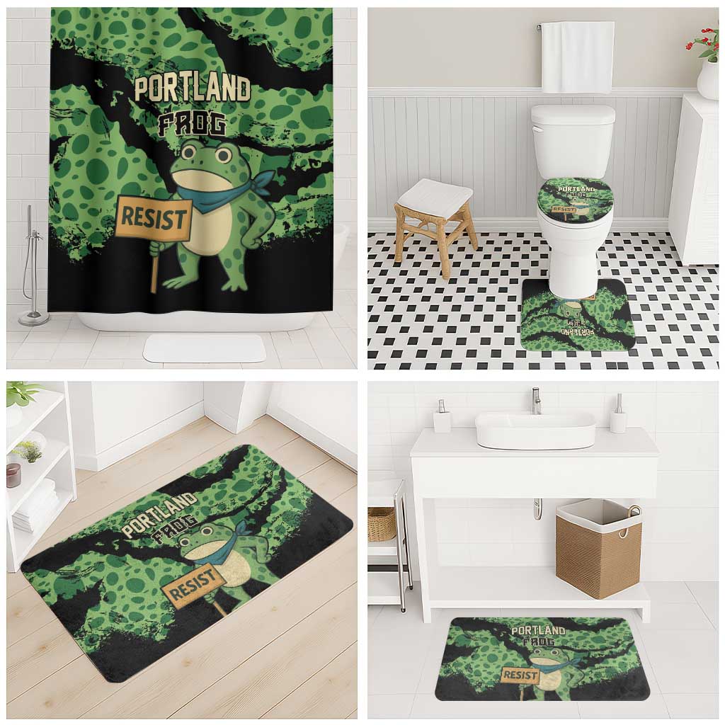 Portland Frog Resist Bathroom Set Frogs Against Fascism - Wonder Print Shop