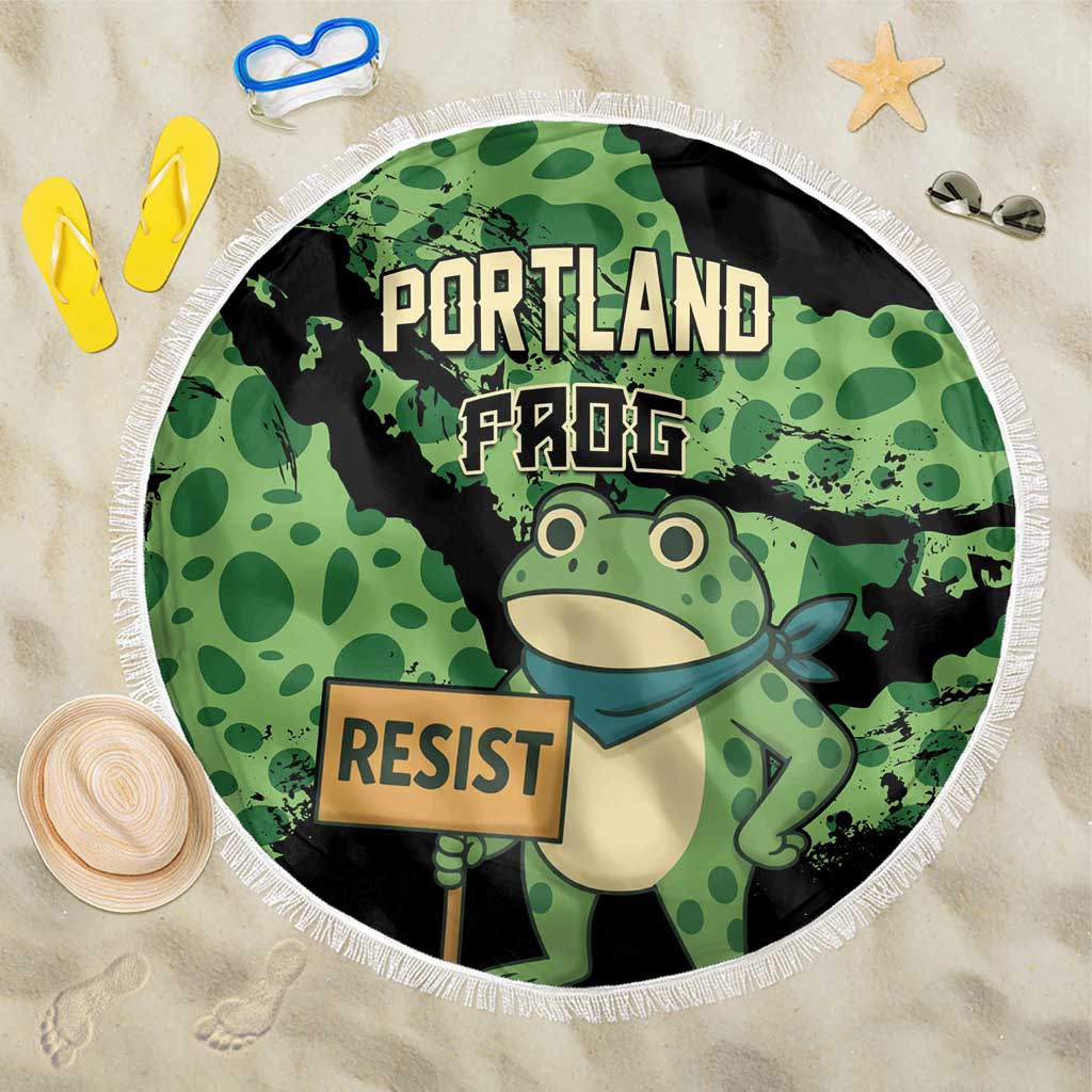 Portland Frog Resist Beach Blanket Frogs Against Fascism - Wonder Print Shop