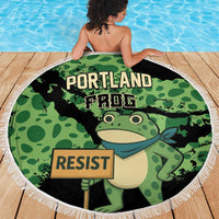 Portland Frog Resist Beach Blanket Frogs Against Fascism - Wonder Print Shop