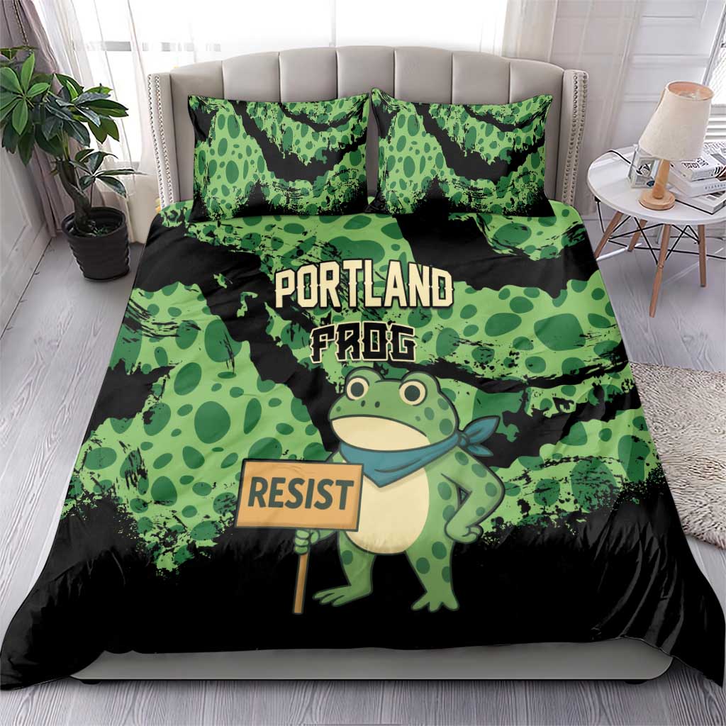 Portland Frog Resist Bedding Set Frogs Against Fascism - Wonder Print Shop