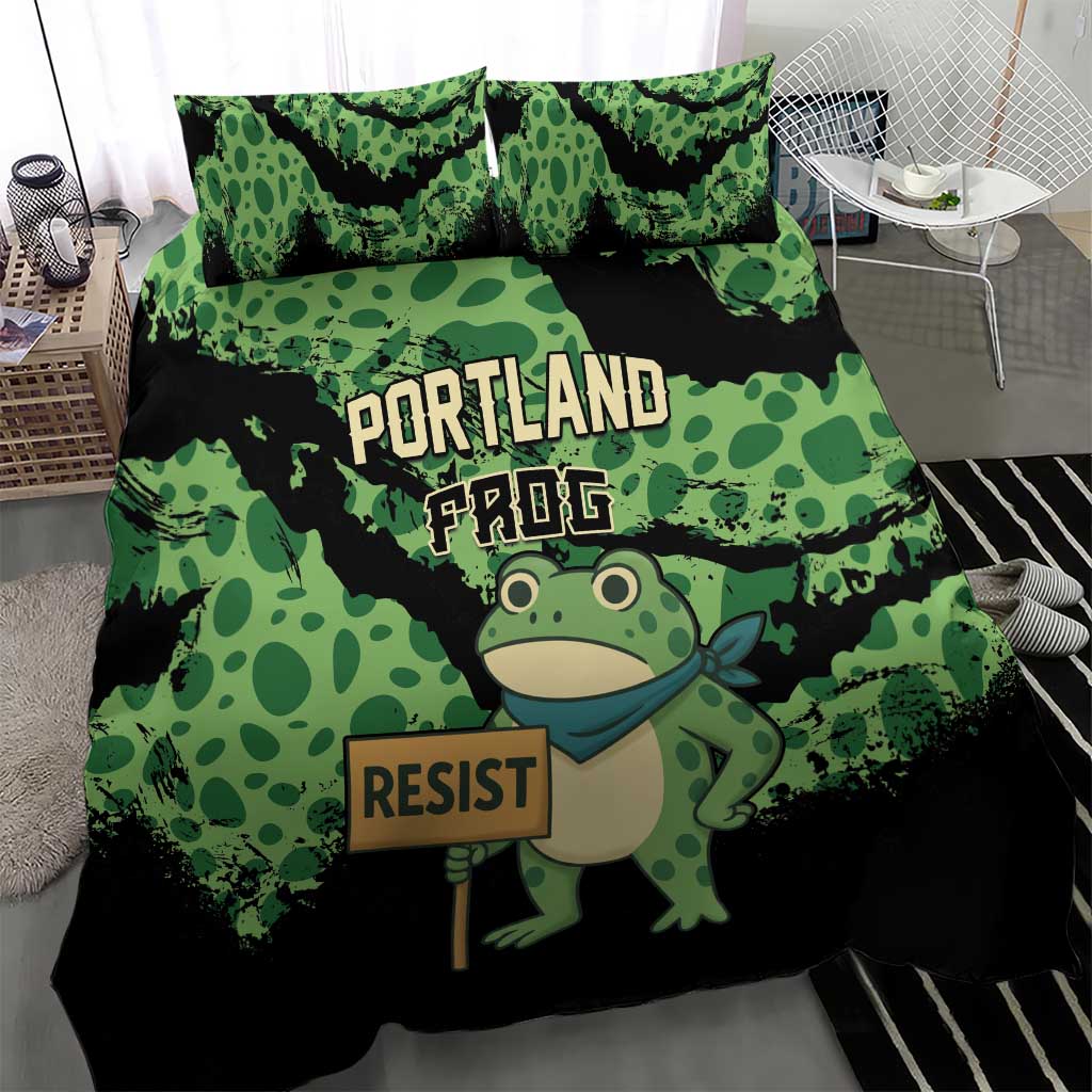Portland Frog Resist Bedding Set Frogs Against Fascism - Wonder Print Shop