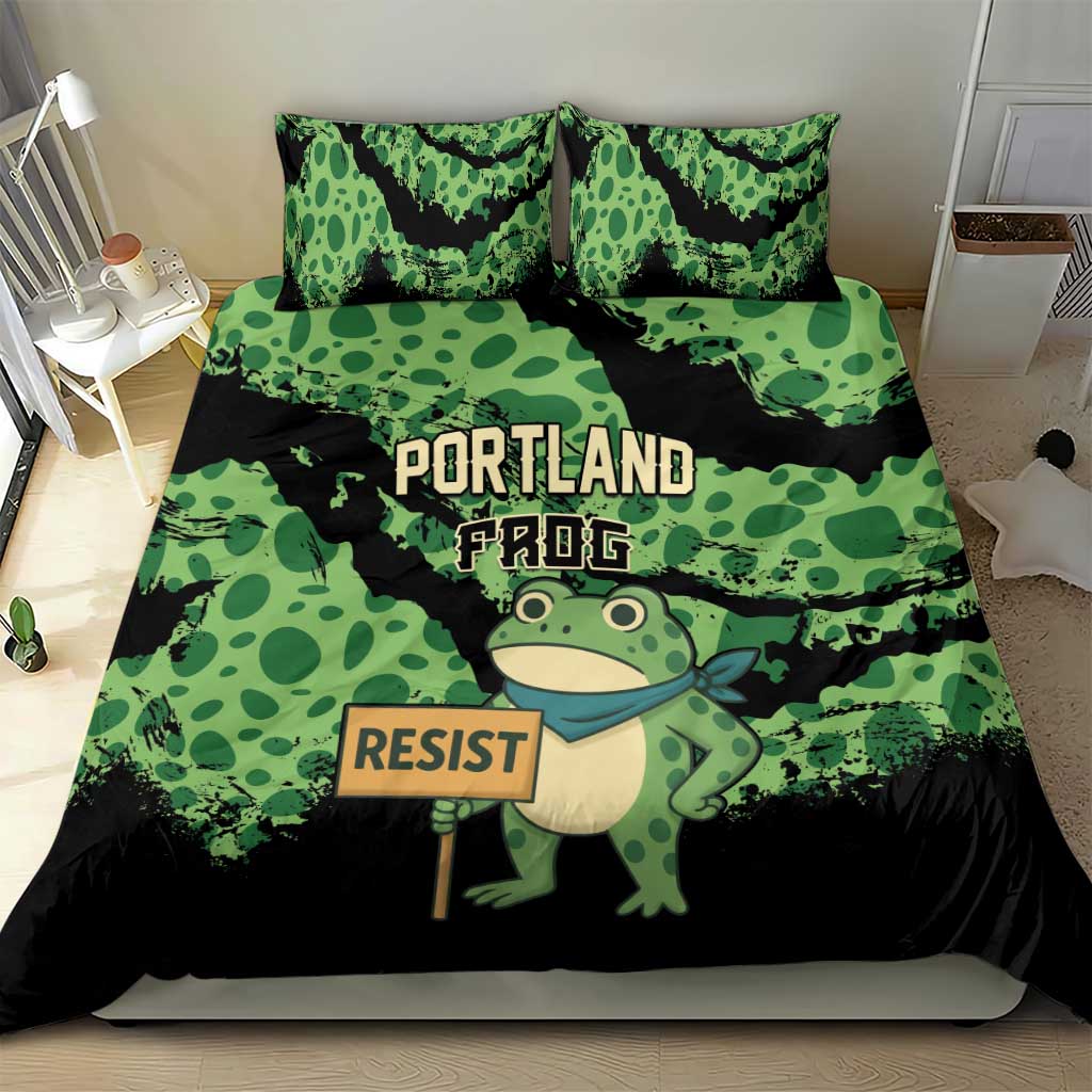 Portland Frog Resist Bedding Set Frogs Against Fascism - Wonder Print Shop