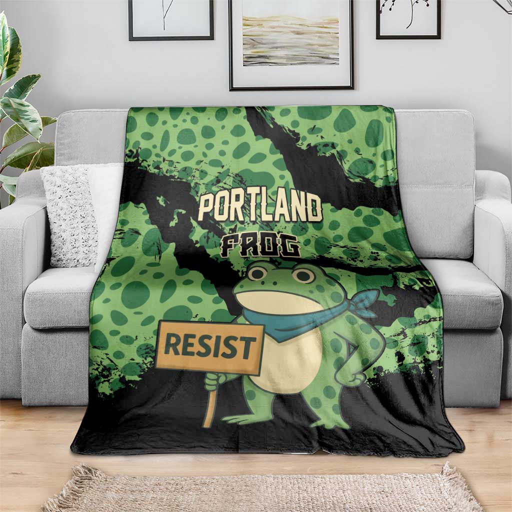 Portland Frog Resist Blanket Frogs Against Fascism - Wonder Print Shop