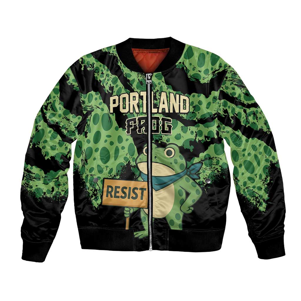 Personalized Portland Frog Resist Bomber Jacket Frogs Against Fascism - Wonder Print Shop