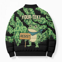 Personalized Portland Frog Resist Bomber Puffer Jacket Frogs Against Fascism - Wonder Print Shop