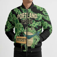 Personalized Portland Frog Resist Bomber Puffer Jacket Frogs Against Fascism - Wonder Print Shop