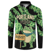 Personalized Portland Frog Resist Button Sweatshirt Frogs Against Fascism - Wonder Print Shop