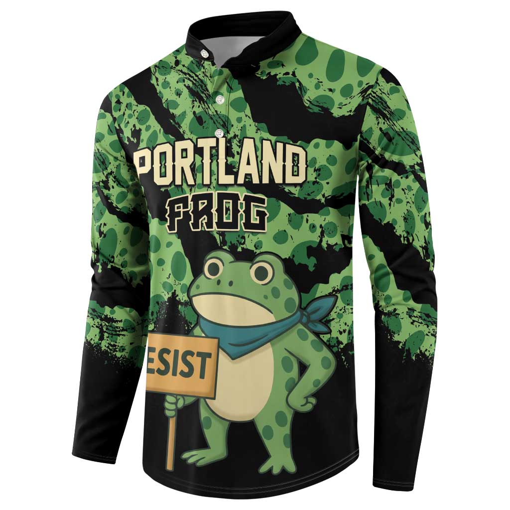 Personalized Portland Frog Resist Button Sweatshirt Frogs Against Fascism - Wonder Print Shop