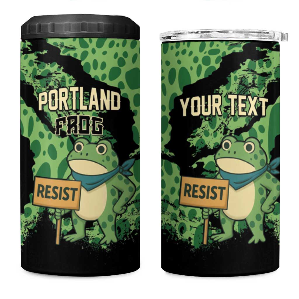Personalized Portland Frog Resist 4 in 1 Can Cooler Tumbler Frogs Against Fascism - Wonder Print Shop
