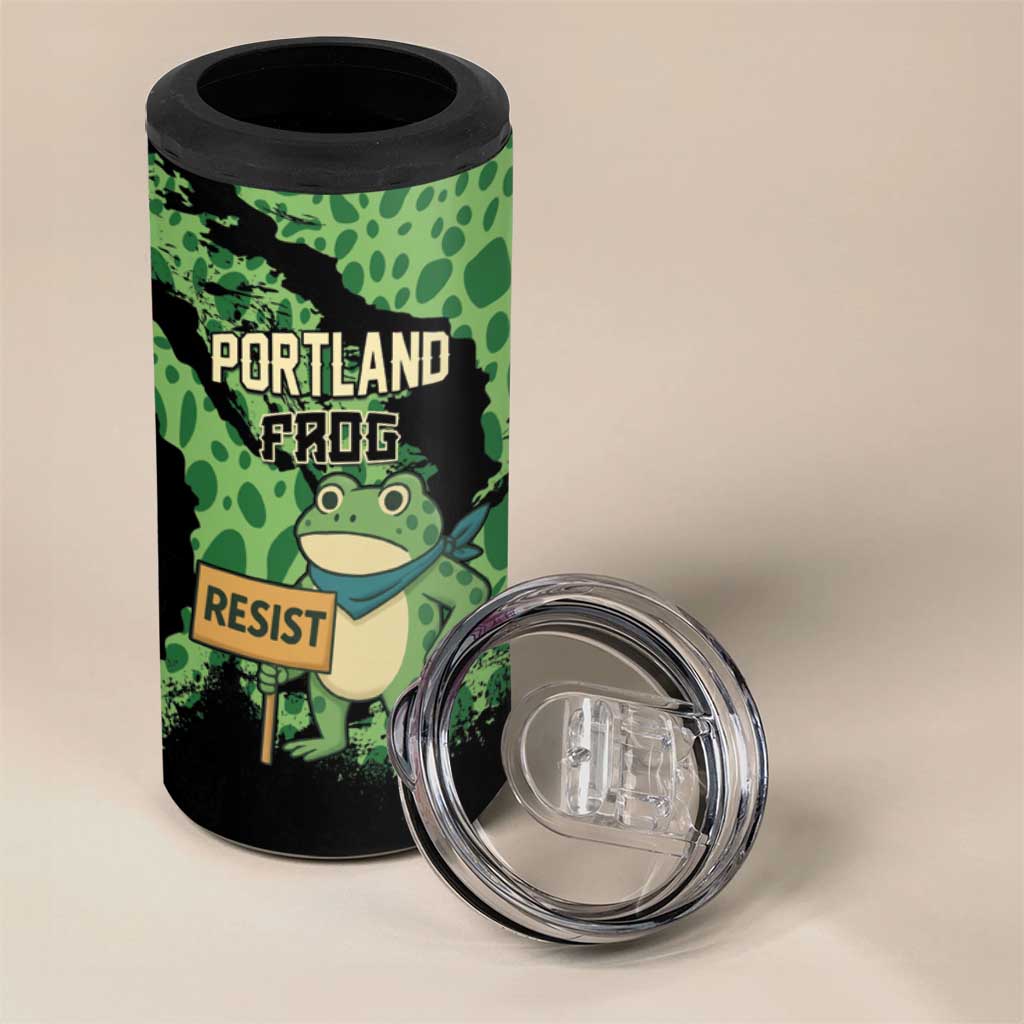 Personalized Portland Frog Resist 4 in 1 Can Cooler Tumbler Frogs Against Fascism - Wonder Print Shop