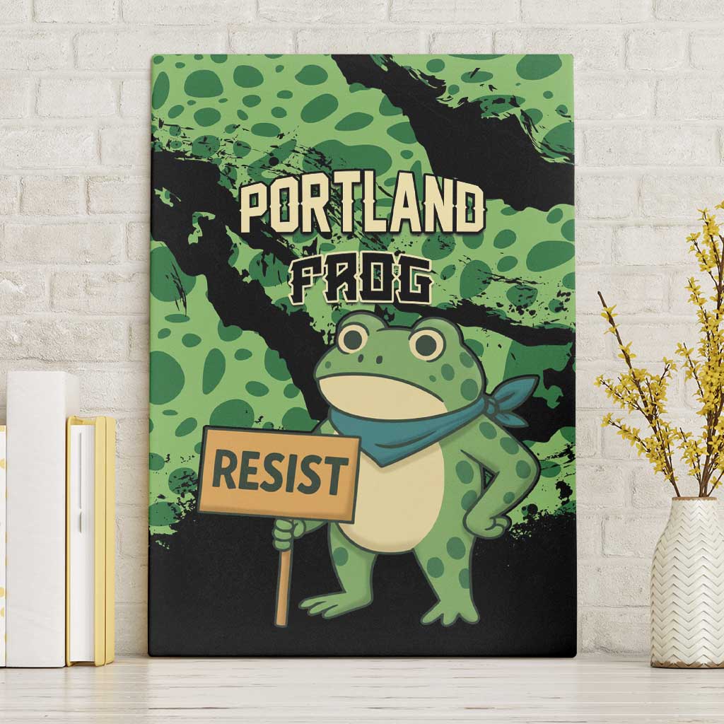 Portland Frog Resist Canvas Wall Art Frogs Against Fascism - Wonder Print Shop