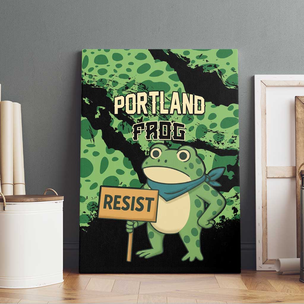 Portland Frog Resist Canvas Wall Art Frogs Against Fascism - Wonder Print Shop