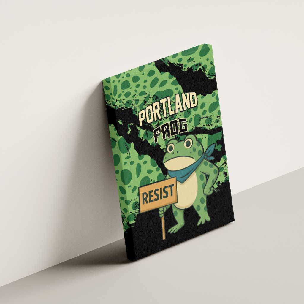 Portland Frog Resist Canvas Wall Art Frogs Against Fascism - Wonder Print Shop