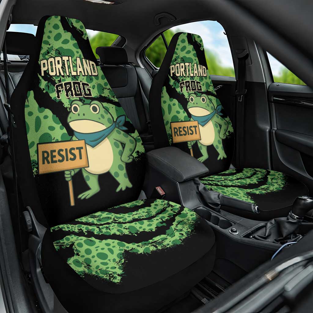 Portland Frog Resist Car Seat Cover Frogs Against Fascism - Wonder Print Shop