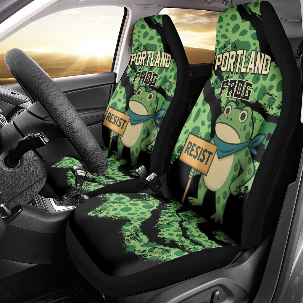 Portland Frog Resist Car Seat Cover Frogs Against Fascism - Wonder Print Shop