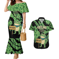 Personalized Portland Frog Resist Couples Matching Mermaid Dress and Hawaiian Shirt Frogs Against Fascism - Wonder Print Shop