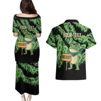 Personalized Portland Frog Resist Couples Matching Puletasi and Hawaiian Shirt Frogs Against Fascism - Wonder Print Shop