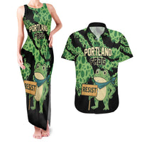 Personalized Portland Frog Resist Couples Matching Tank Maxi Dress and Hawaiian Shirt Frogs Against Fascism - Wonder Print Shop