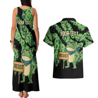 Personalized Portland Frog Resist Couples Matching Tank Maxi Dress and Hawaiian Shirt Frogs Against Fascism - Wonder Print Shop