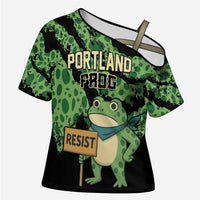 Personalized Portland Frog Resist Cross Shoulder Shirt Frogs Against Fascism - Wonder Print Shop
