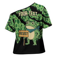 Personalized Portland Frog Resist Cross Shoulder Shirt Frogs Against Fascism - Wonder Print Shop