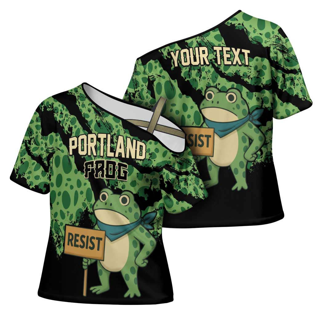 Personalized Portland Frog Resist Cross Shoulder Shirt Frogs Against Fascism - Wonder Print Shop
