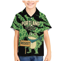 Personalized Portland Frog Resist Family Matching Mermaid Dress and Hawaiian Shirt Frogs Against Fascism - Wonder Print Shop