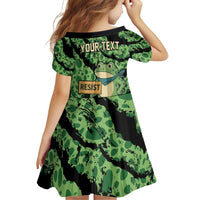 Personalized Portland Frog Resist Family Matching Off Shoulder Short Dress and Hawaiian Shirt Frogs Against Fascism - Wonder Print Shop