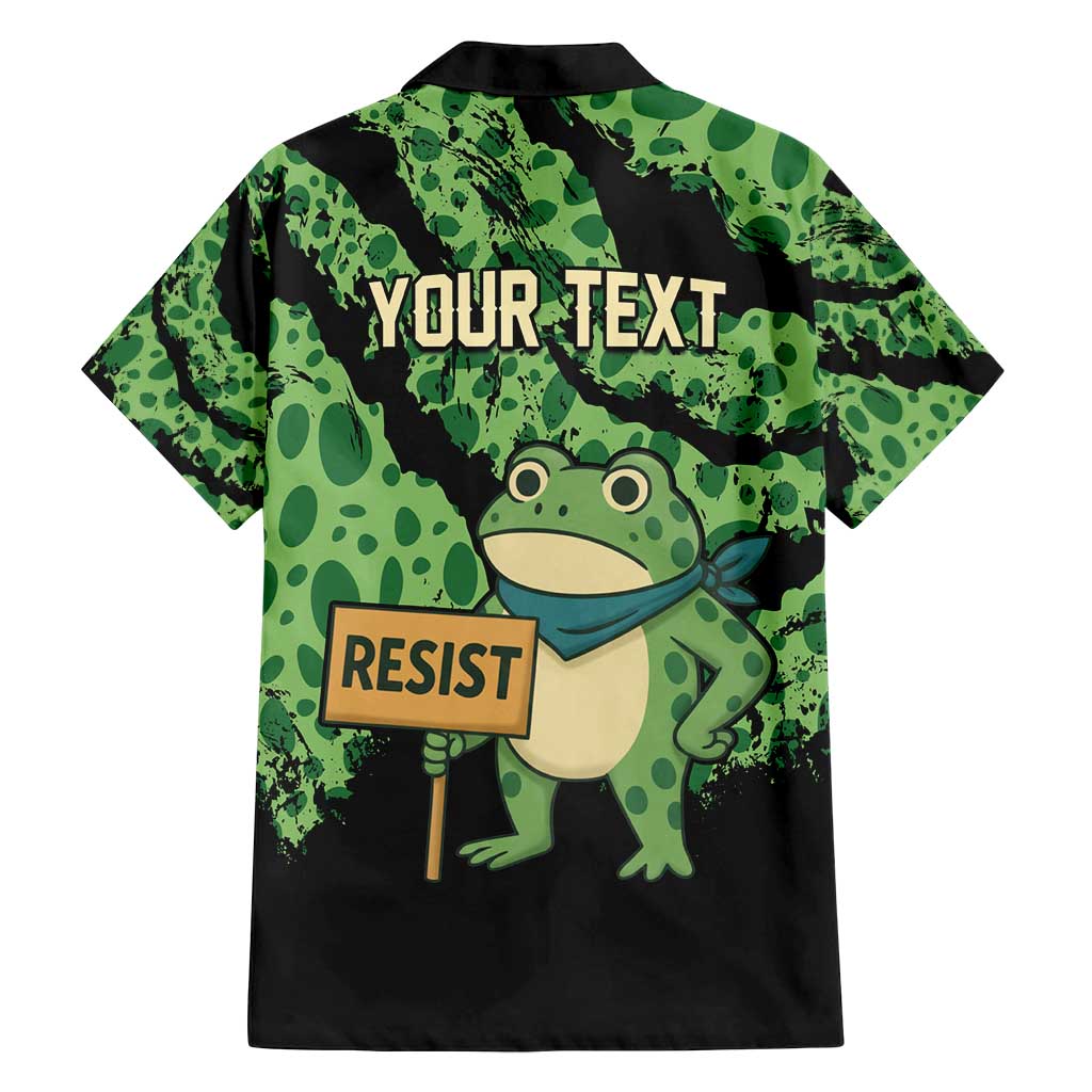 Personalized Portland Frog Resist Family Matching Off Shoulder Short Dress and Hawaiian Shirt Frogs Against Fascism - Wonder Print Shop