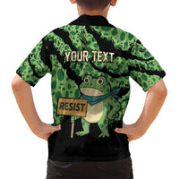Personalized Portland Frog Resist Family Matching Puletasi and Hawaiian Shirt Frogs Against Fascism - Wonder Print Shop