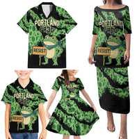 Personalized Portland Frog Resist Family Matching Puletasi and Hawaiian Shirt Frogs Against Fascism - Wonder Print Shop
