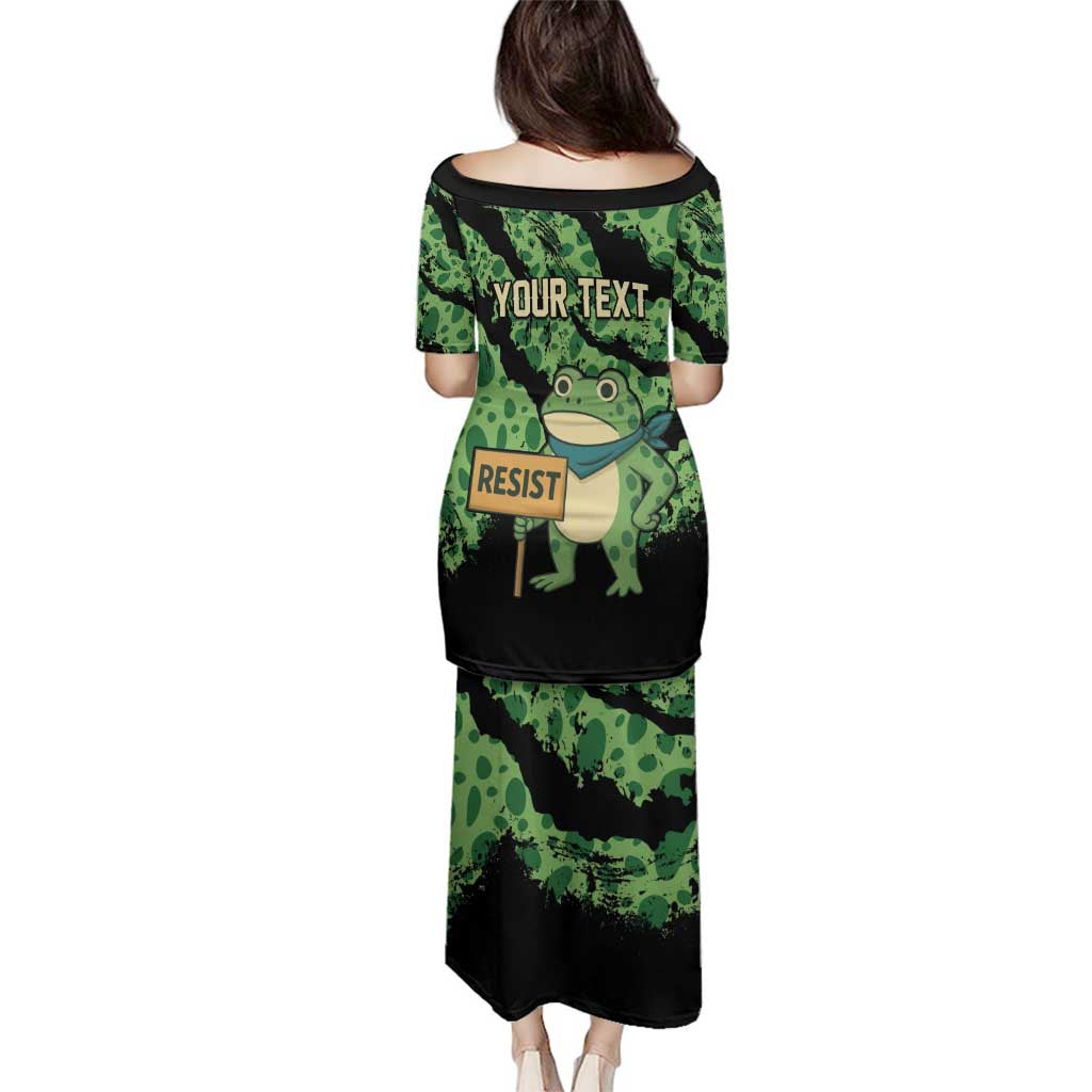 Personalized Portland Frog Resist Family Matching Puletasi and Hawaiian Shirt Frogs Against Fascism - Wonder Print Shop