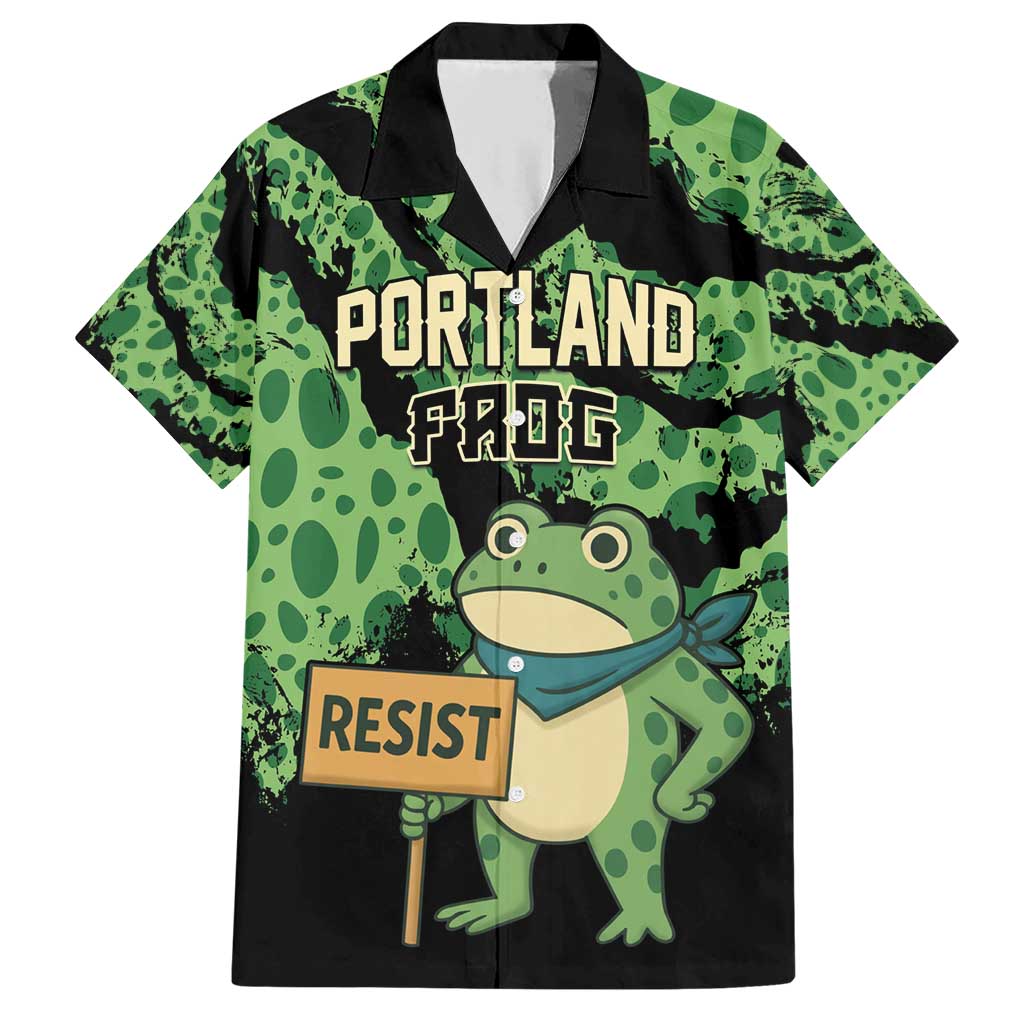 Personalized Portland Frog Resist Family Matching Short Sleeve Bodycon Dress and Hawaiian Shirt Frogs Against Fascism - Wonder Print Shop