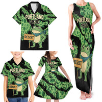 Personalized Portland Frog Resist Family Matching Tank Maxi Dress and Hawaiian Shirt Frogs Against Fascism - Wonder Print Shop