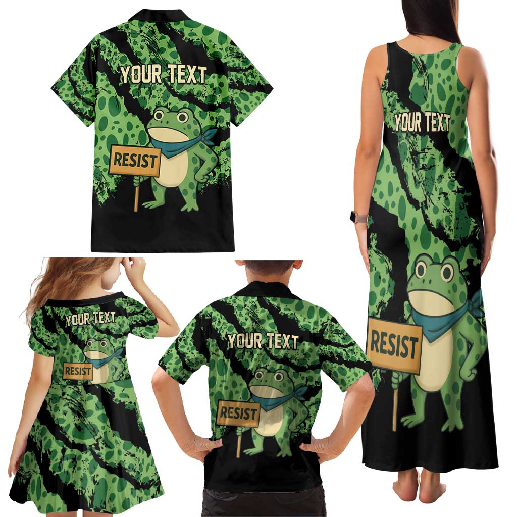 Personalized Portland Frog Resist Family Matching Tank Maxi Dress and Hawaiian Shirt Frogs Against Fascism - Wonder Print Shop