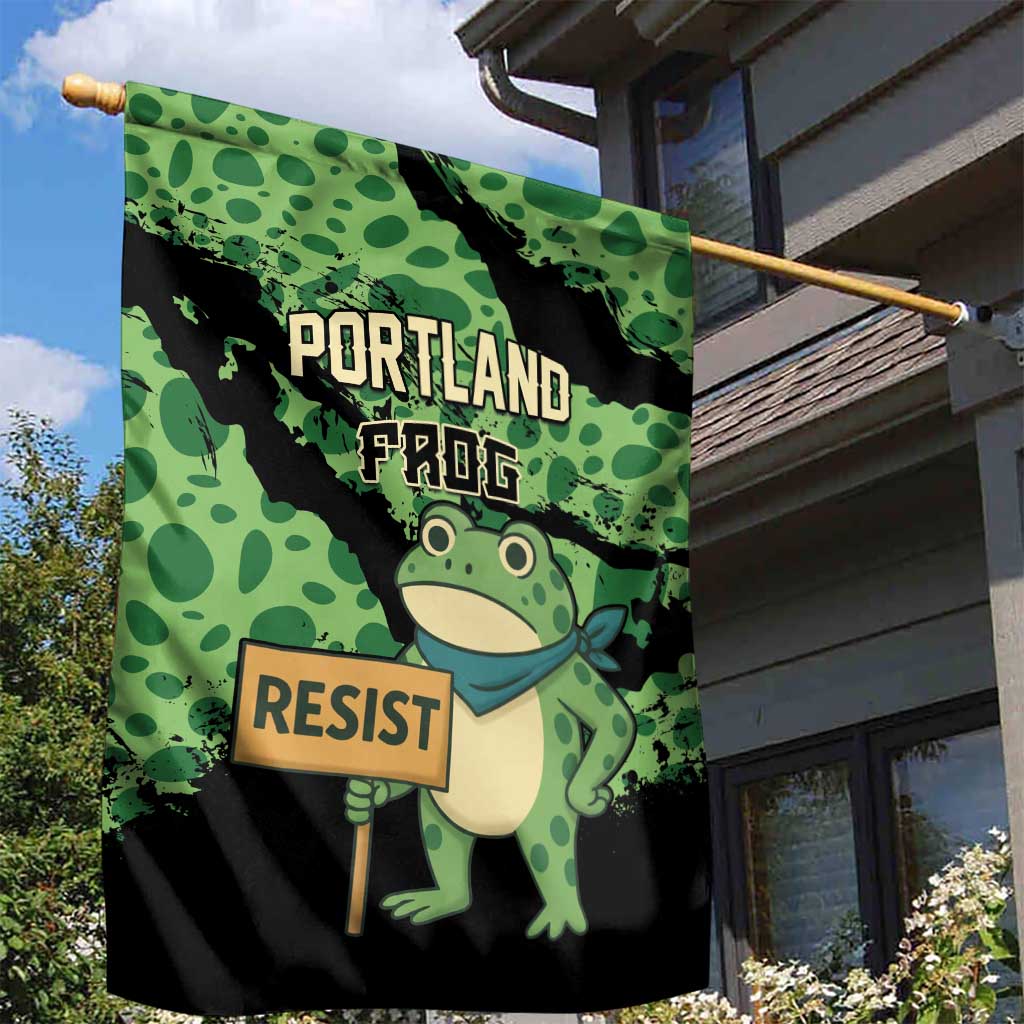 Portland Frog Resist Garden Flag Frogs Against Fascism - Wonder Print Shop
